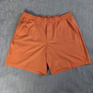 VRST Men's All-In Lined Training 7" Shorts  Size L NWT Orange Running Gym HIIT